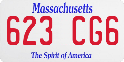 MA license plate 623CG6