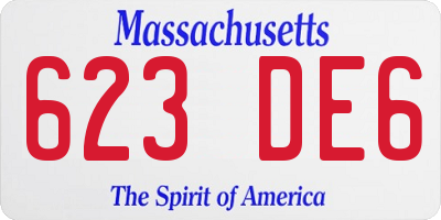 MA license plate 623DE6