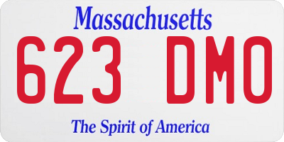 MA license plate 623DM0