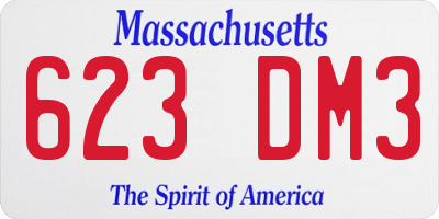 MA license plate 623DM3
