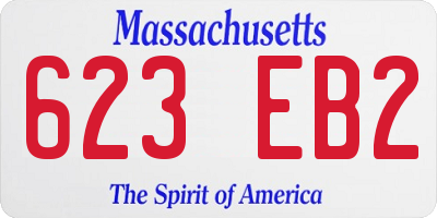 MA license plate 623EB2