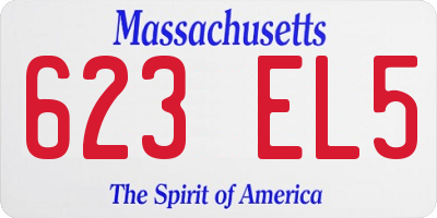 MA license plate 623EL5