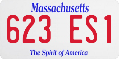 MA license plate 623ES1
