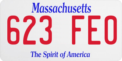 MA license plate 623FE0