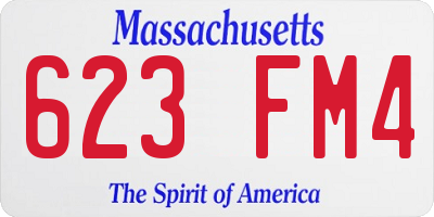 MA license plate 623FM4