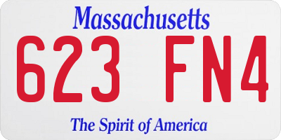 MA license plate 623FN4