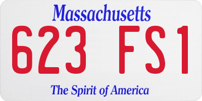 MA license plate 623FS1