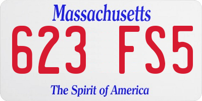 MA license plate 623FS5