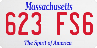 MA license plate 623FS6
