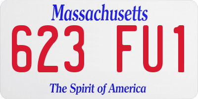 MA license plate 623FU1