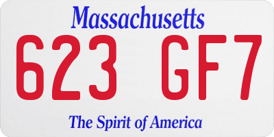 MA license plate 623GF7