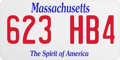 MA license plate 623HB4