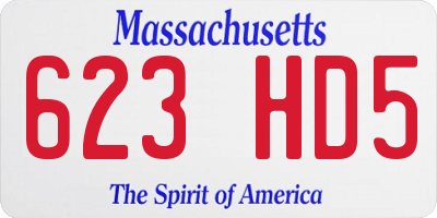 MA license plate 623HD5