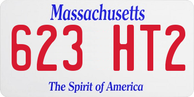 MA license plate 623HT2