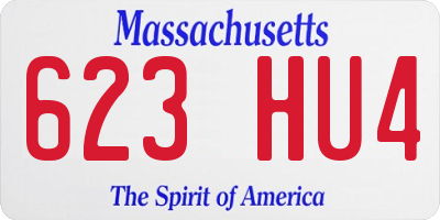 MA license plate 623HU4