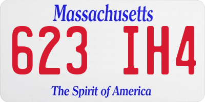 MA license plate 623IH4