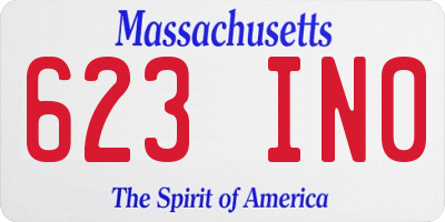 MA license plate 623IN0