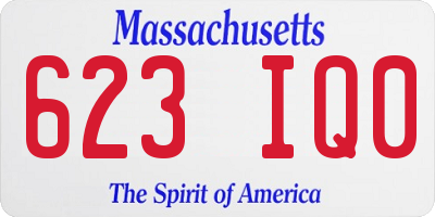 MA license plate 623IQ0