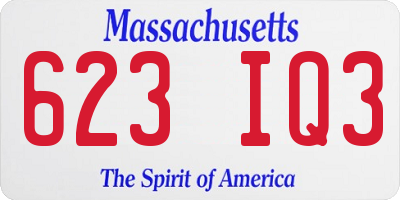 MA license plate 623IQ3