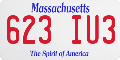 MA license plate 623IU3