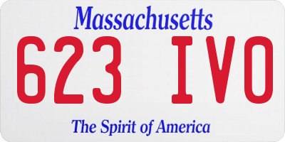 MA license plate 623IV0
