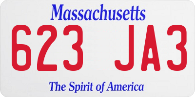 MA license plate 623JA3