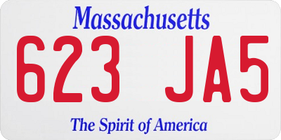 MA license plate 623JA5