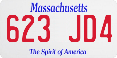 MA license plate 623JD4