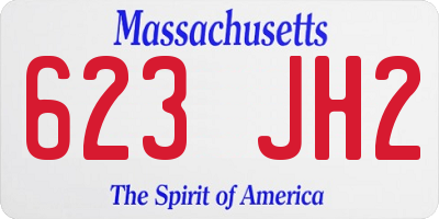 MA license plate 623JH2