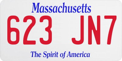 MA license plate 623JN7
