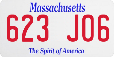 MA license plate 623JO6
