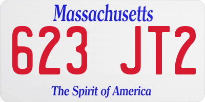 MA license plate 623JT2