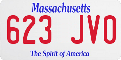 MA license plate 623JV0