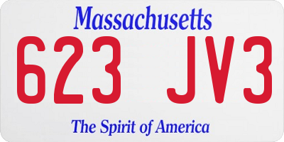 MA license plate 623JV3