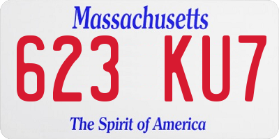 MA license plate 623KU7