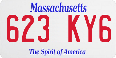 MA license plate 623KY6