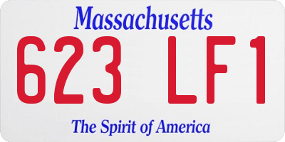 MA license plate 623LF1