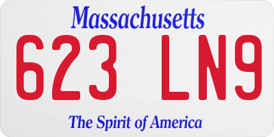 MA license plate 623LN9