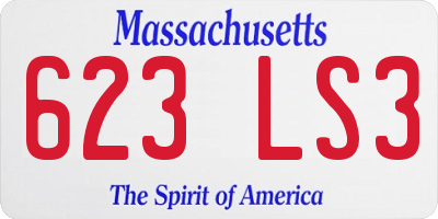 MA license plate 623LS3