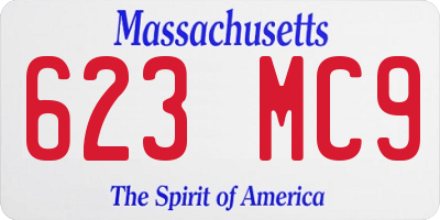 MA license plate 623MC9