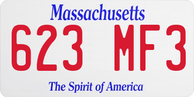 MA license plate 623MF3