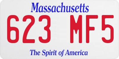 MA license plate 623MF5
