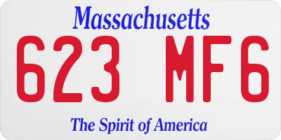 MA license plate 623MF6