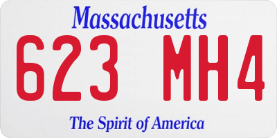 MA license plate 623MH4