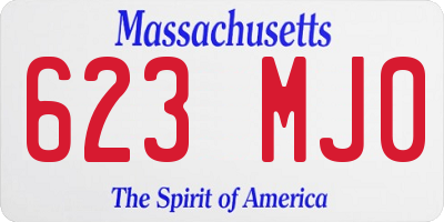 MA license plate 623MJ0
