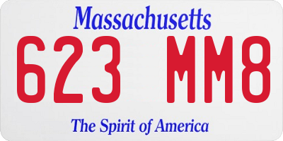 MA license plate 623MM8