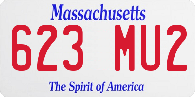 MA license plate 623MU2