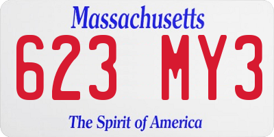MA license plate 623MY3