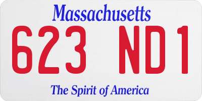 MA license plate 623ND1