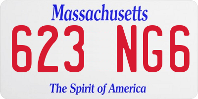 MA license plate 623NG6